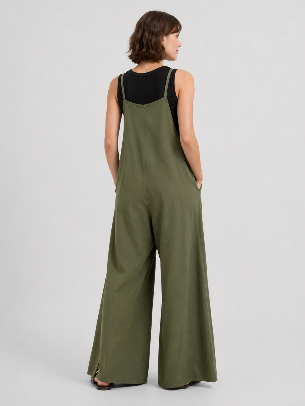 Salopette Femme En Lin Vert