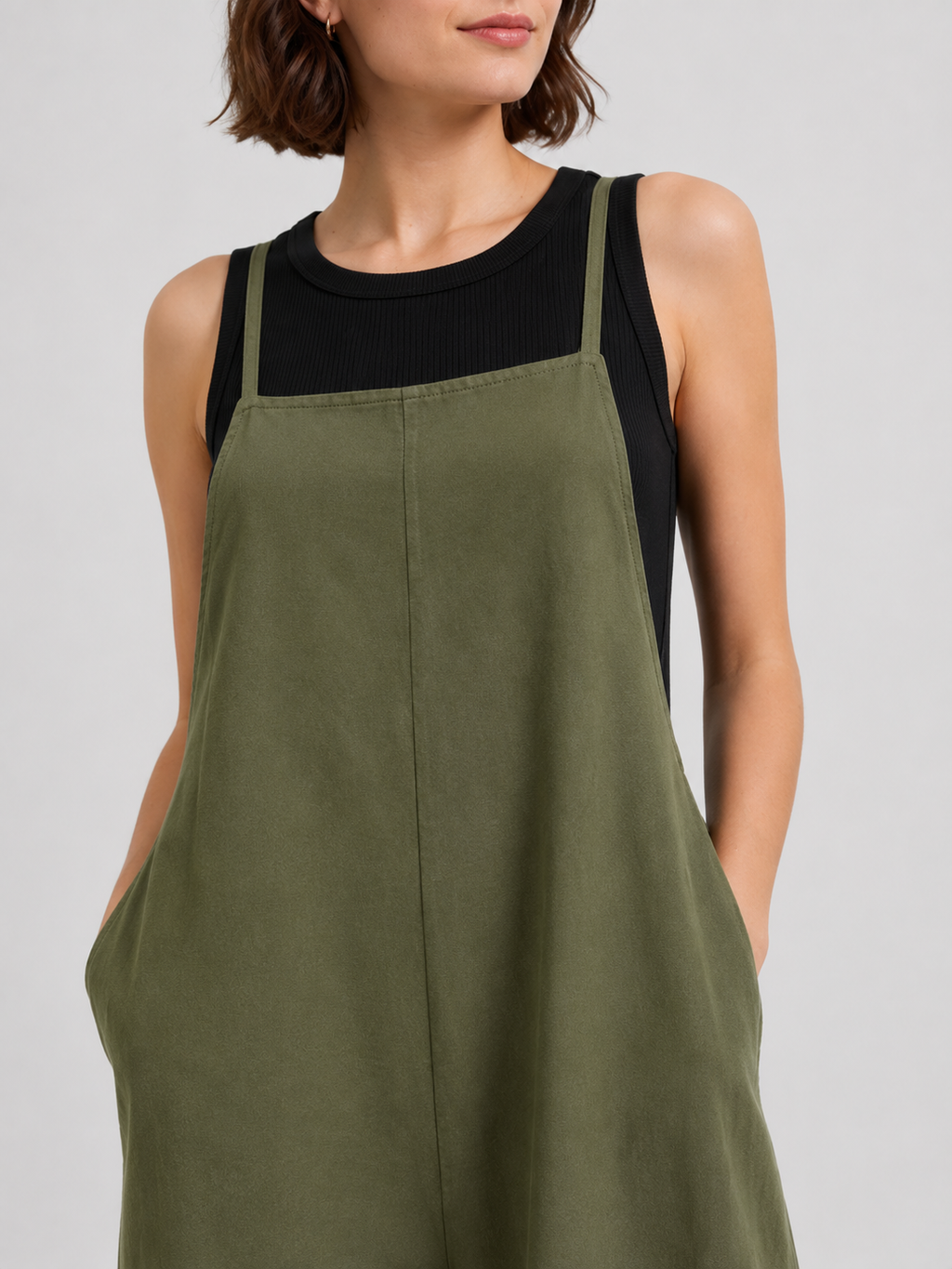 Salopette Femme En Lin Vert