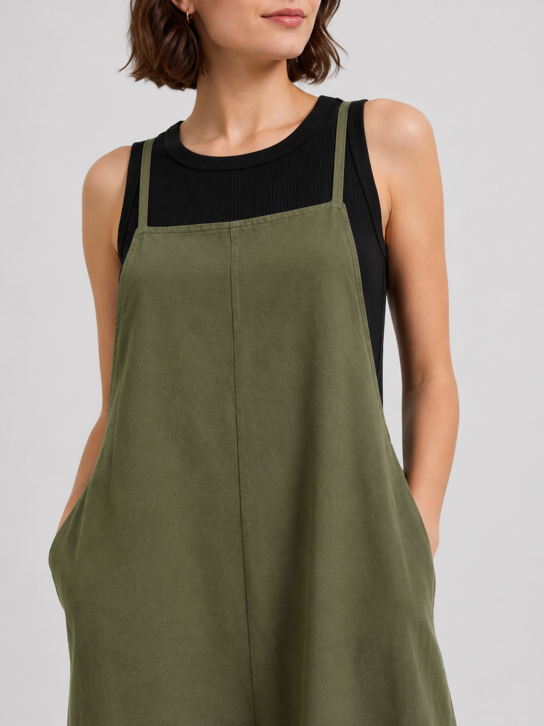 Salopette Femme En Lin Vert