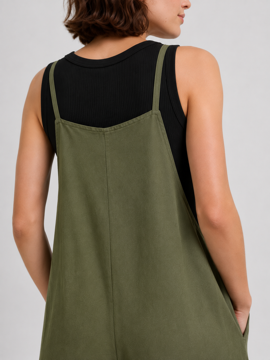 Salopette Femme En Lin Vert