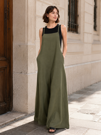 Salopette Femme En Lin Vert