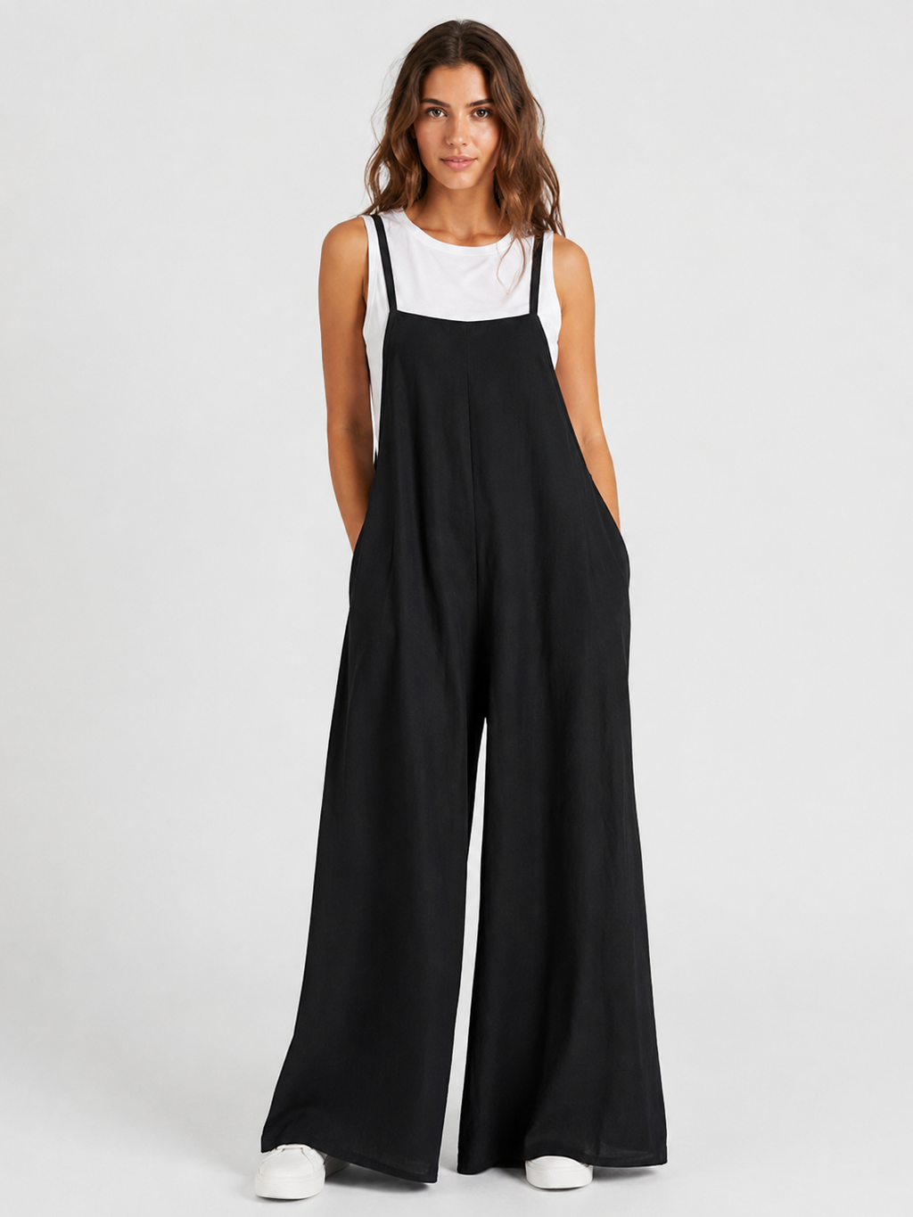 Salopette Femme En Lin Noir