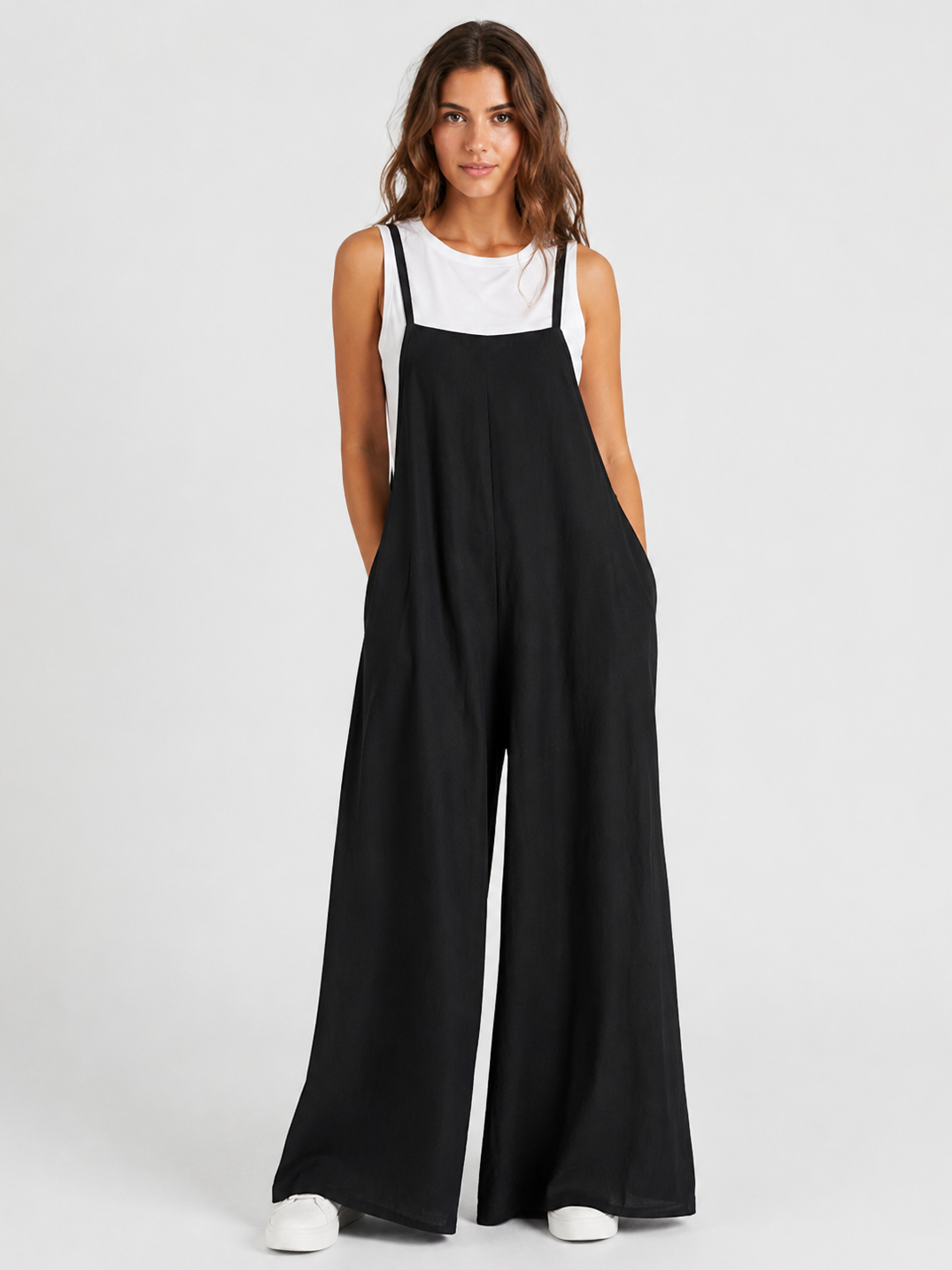Salopette Femme En Lin Noir