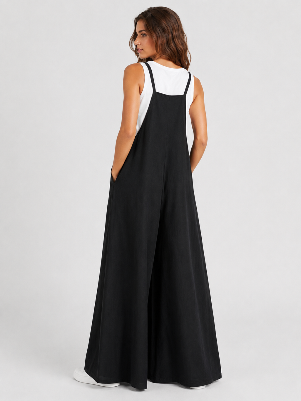 Salopette Femme En Lin Noir