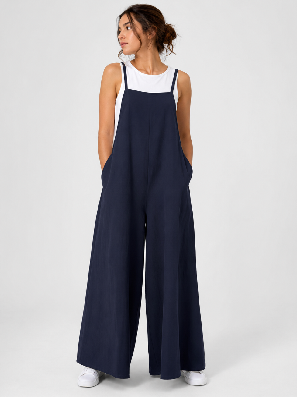 Salopette Femme En Lin Bleu