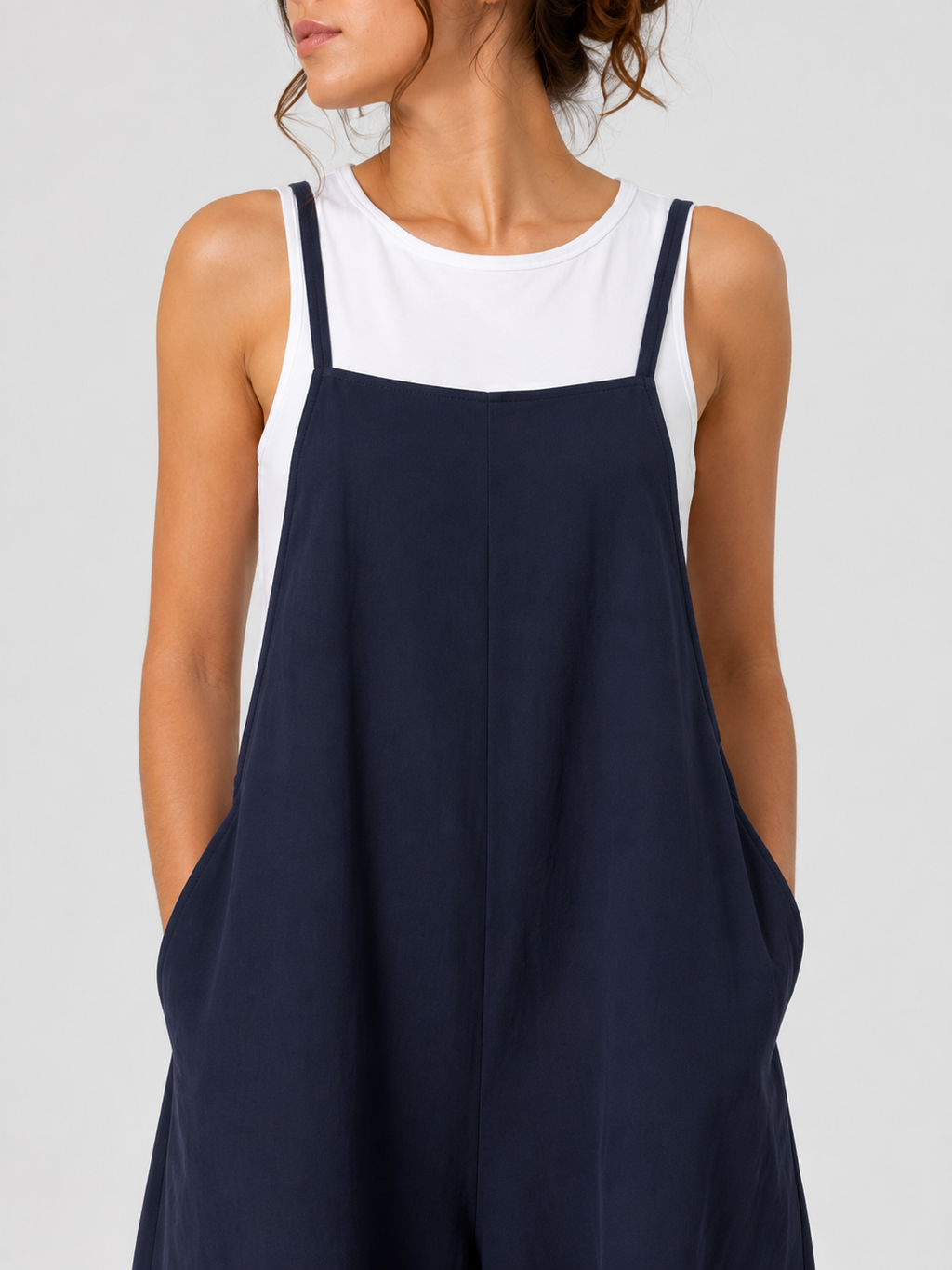 Salopette Femme En Lin Bleu