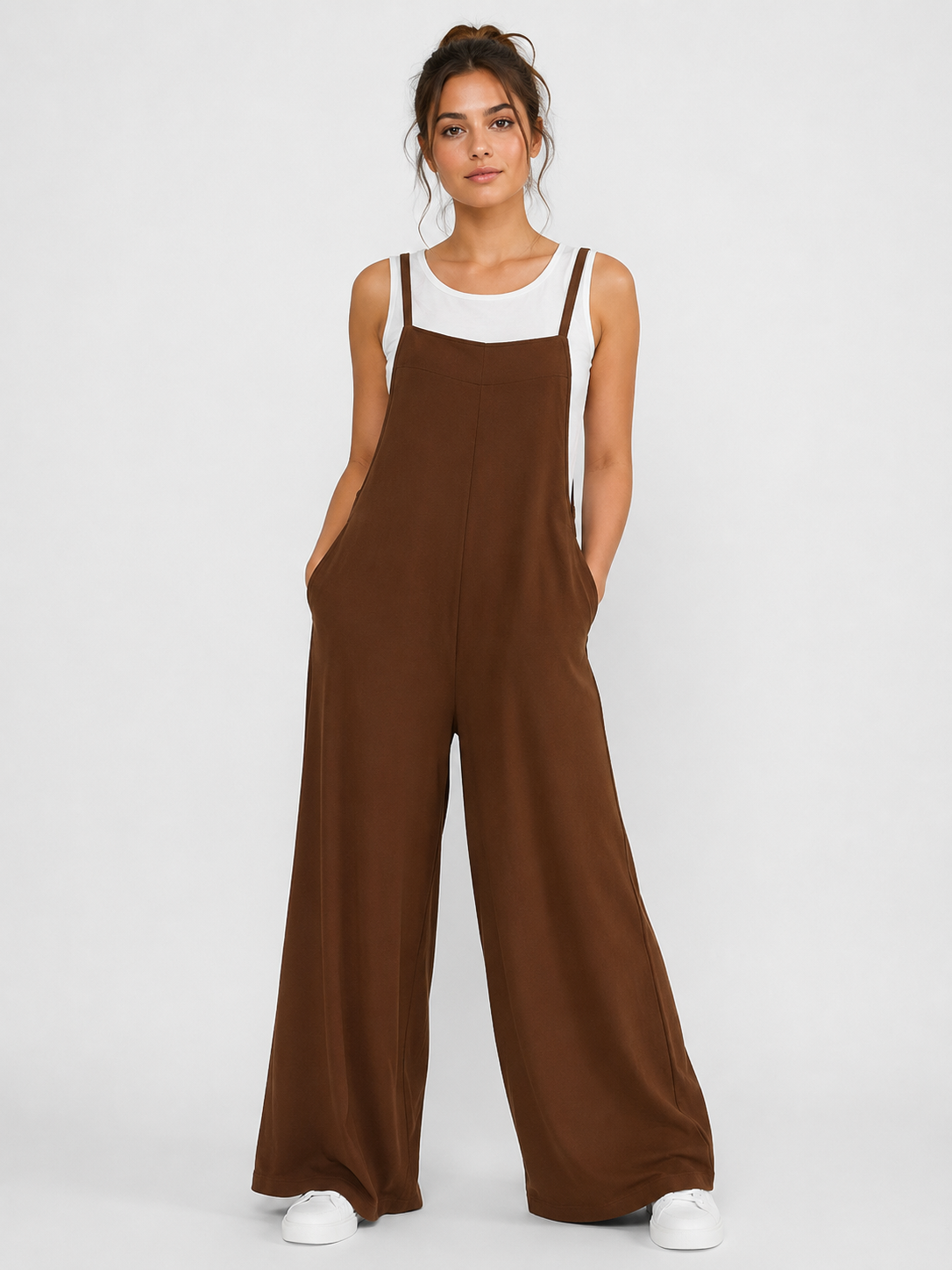 Salopette Femme En Lin Marron