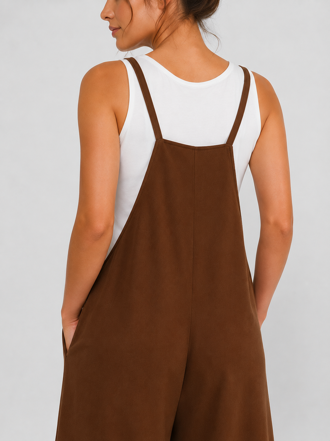 Salopette Femme En Lin Marron