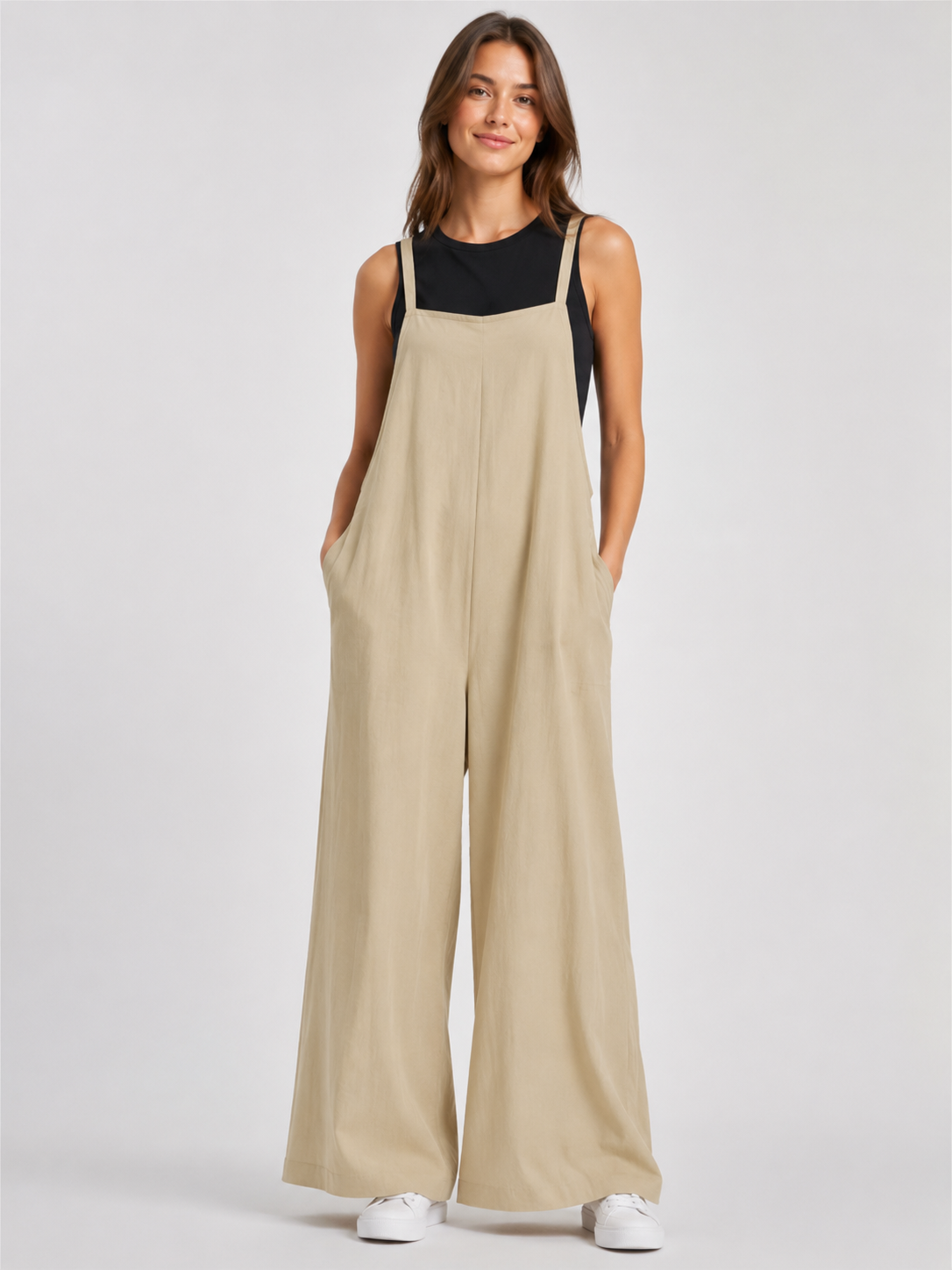 Salopette Femme En Lin Beige