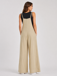Salopette Femme En Lin Beige