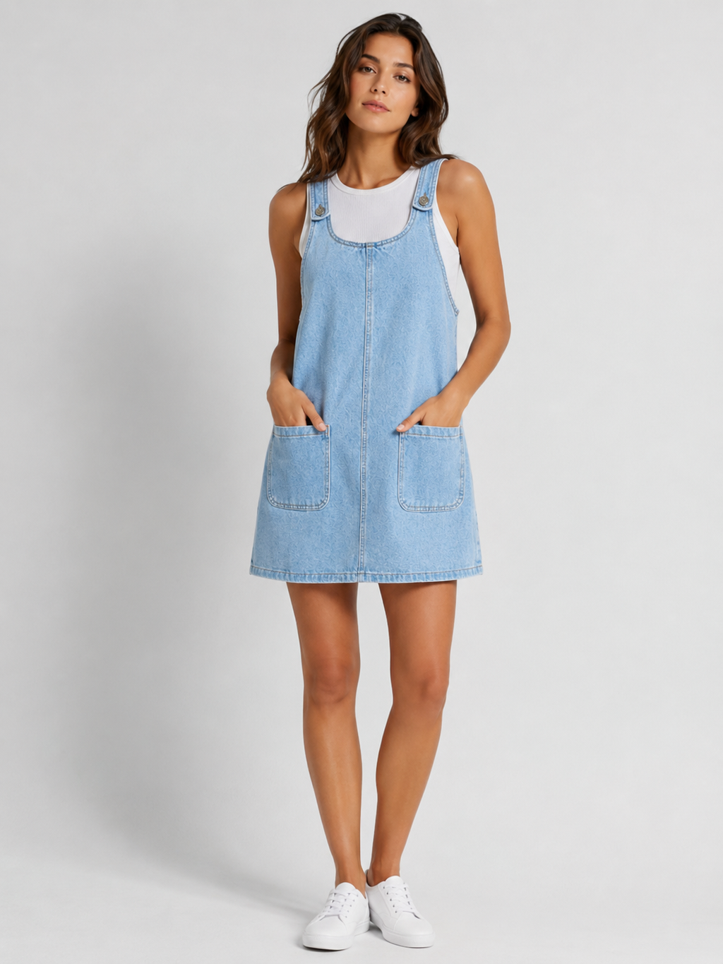 Jupe Salopette En Jean Bleu Clair