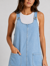 Jupe Salopette En Jean Bleu Clair