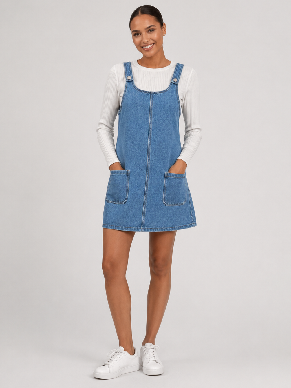 Jupe Salopette En Jean Bleu