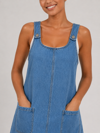 Jupe Salopette En Jean Bleu