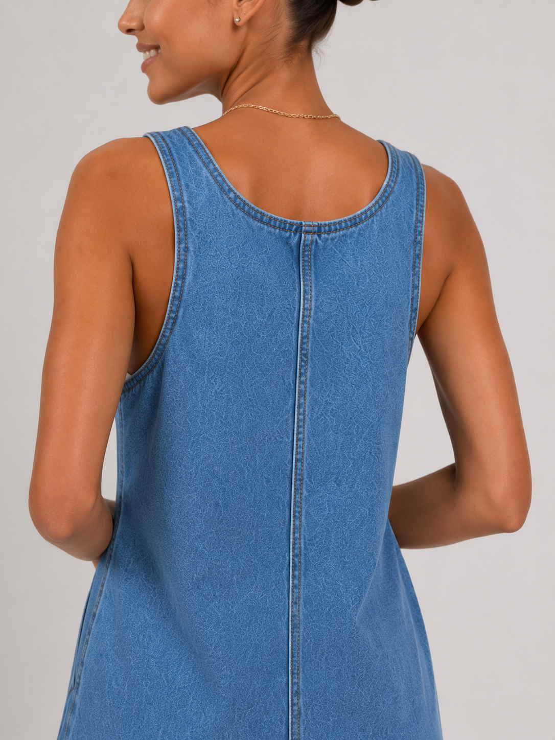Jupe Salopette En Jean Bleu