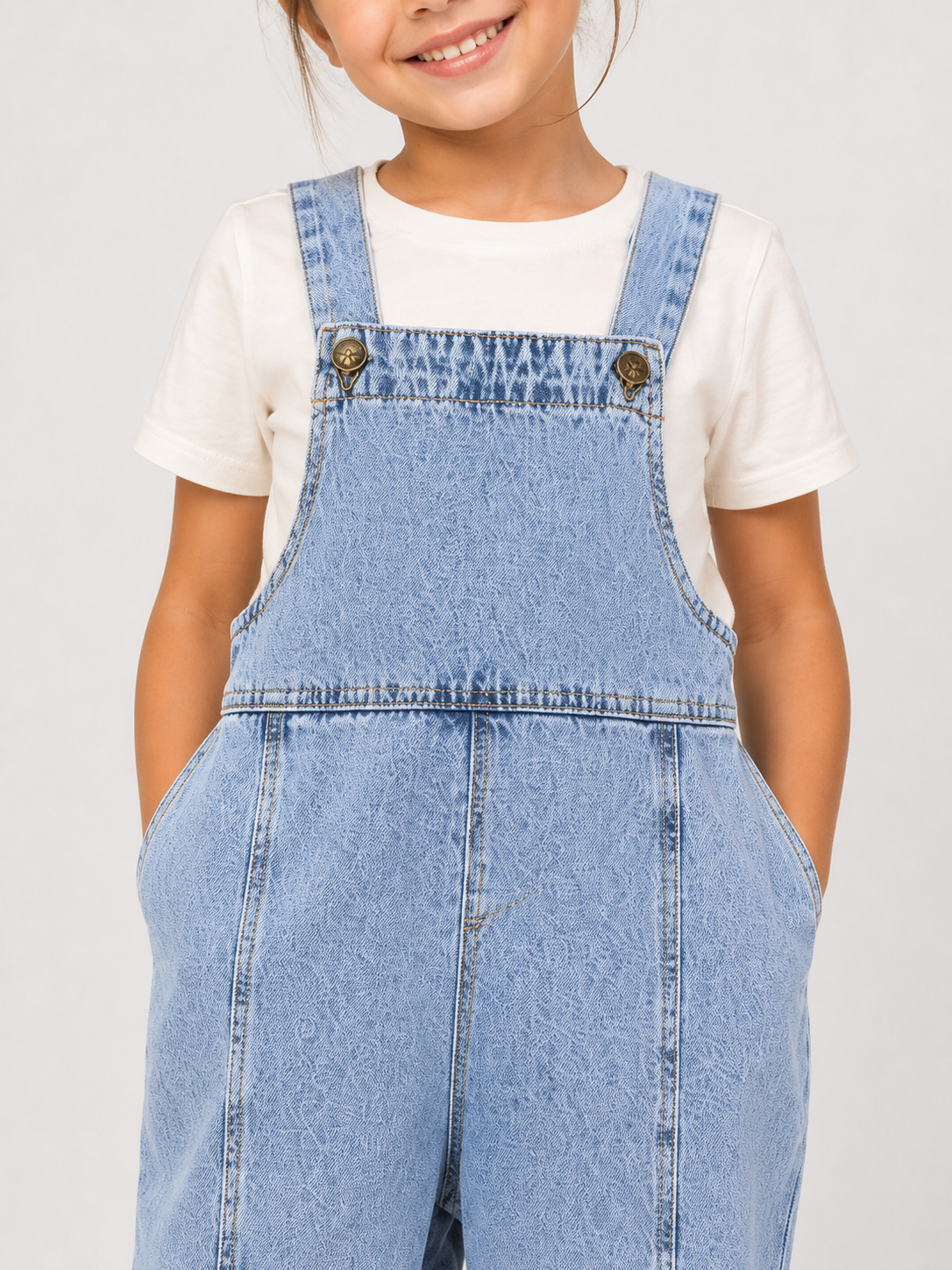 Salopette En Jean Enfants Bleu