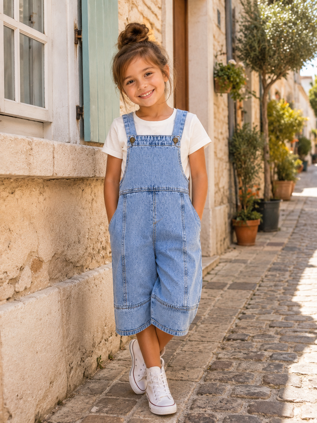 Salopette En Jean Enfants Bleu