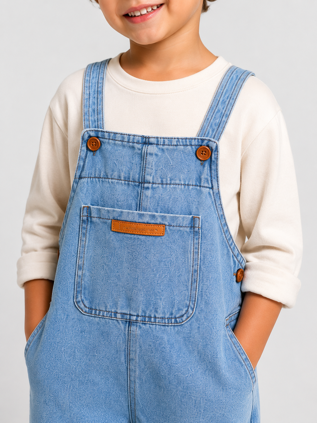 Salopette En Jean Enfants Bleu Clair