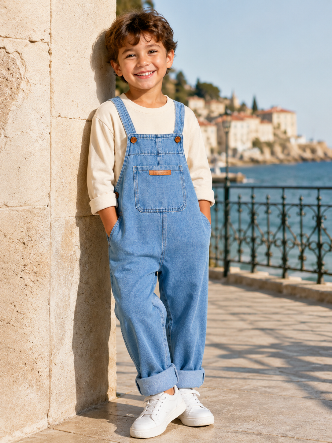 Salopette En Jean Enfants Bleu Clair