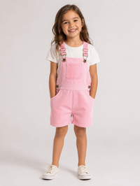 Salopette Short Enfant Rose