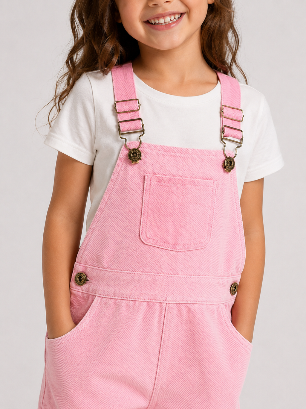 Salopette Short Enfant Rose