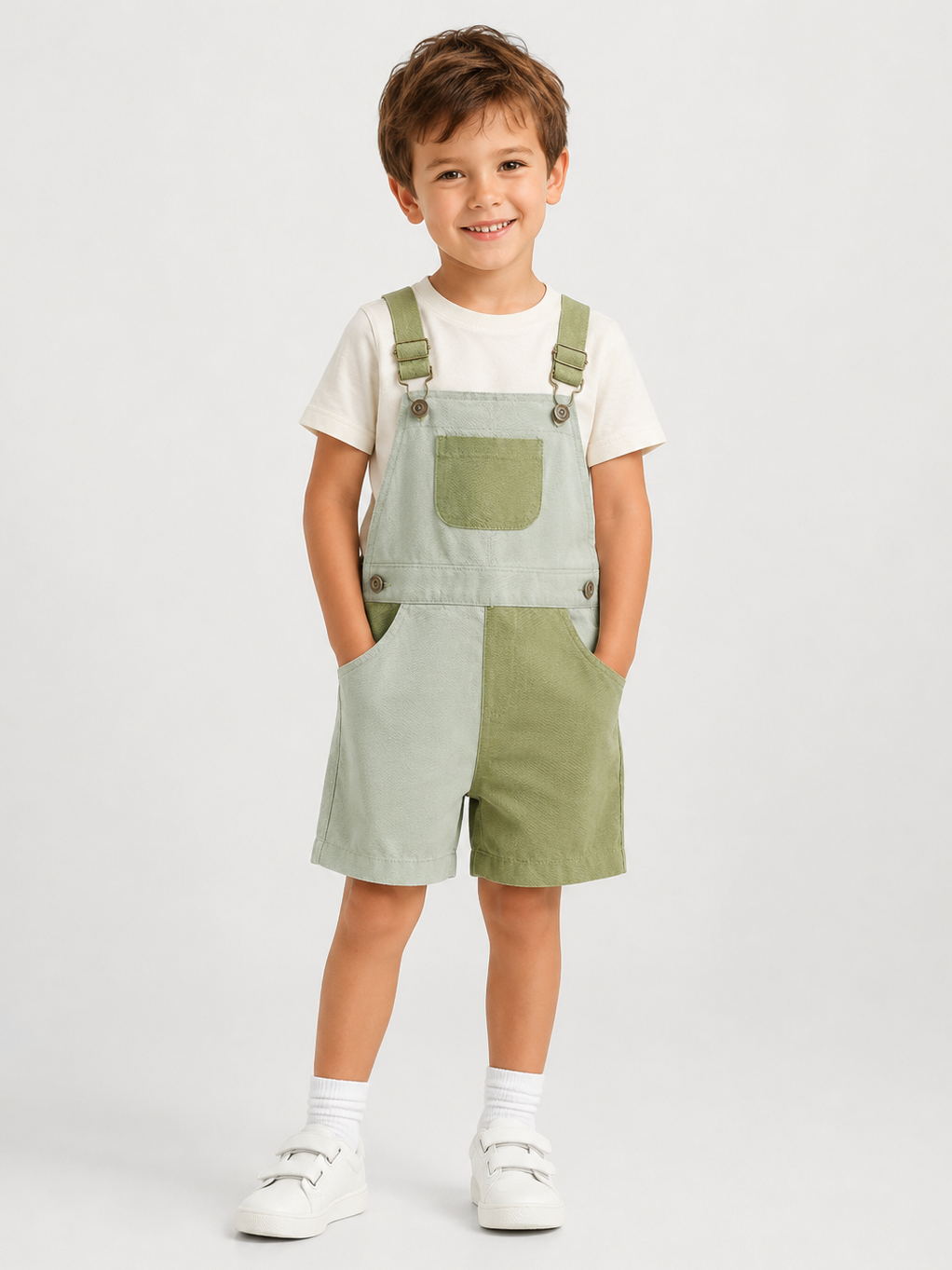 Salopette Short Vert Enfant