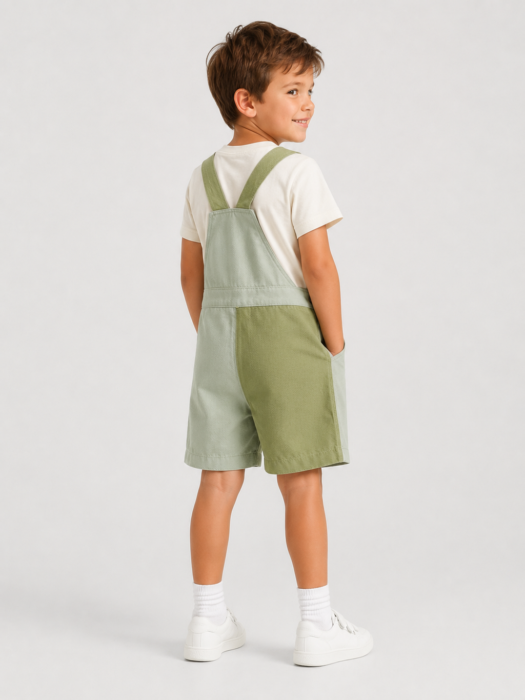 Salopette Short Vert Enfant
