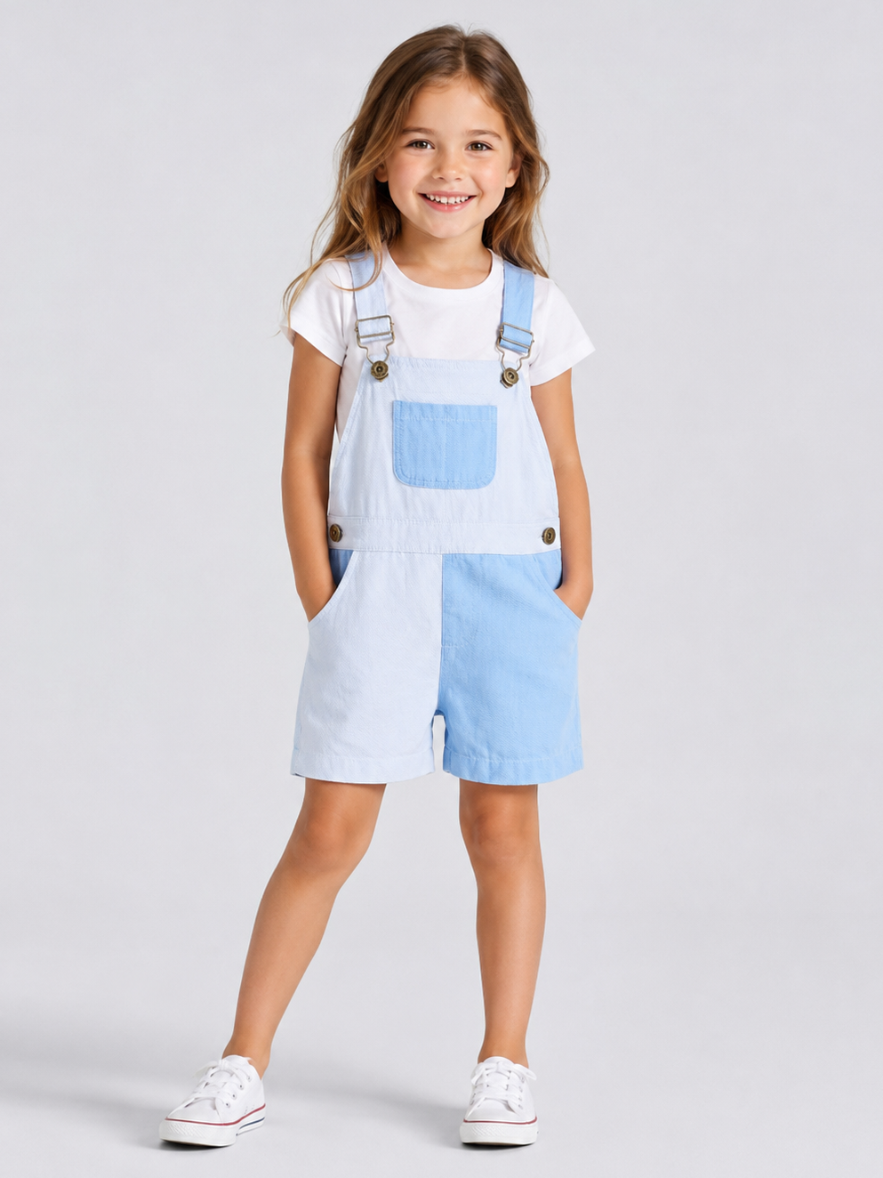 Salopette Short Enfant Bleu