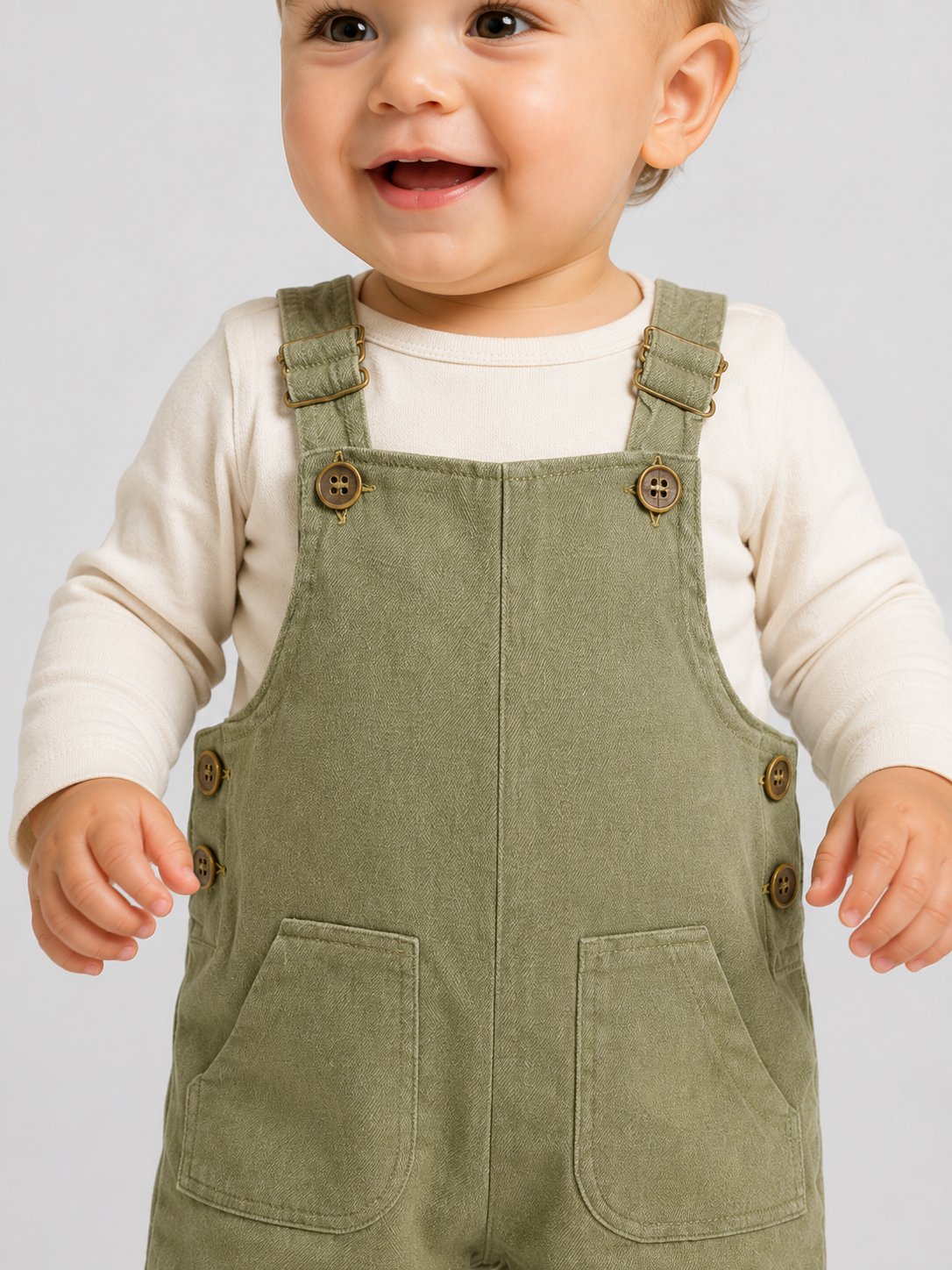 Salopette Bébé Velours Vert