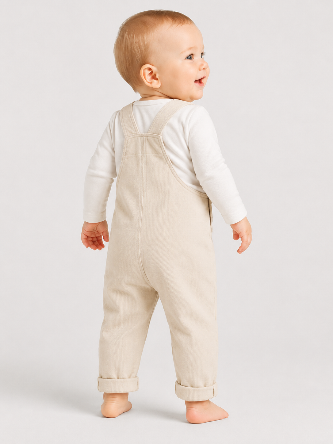 Salopette Bébé Velours Beige