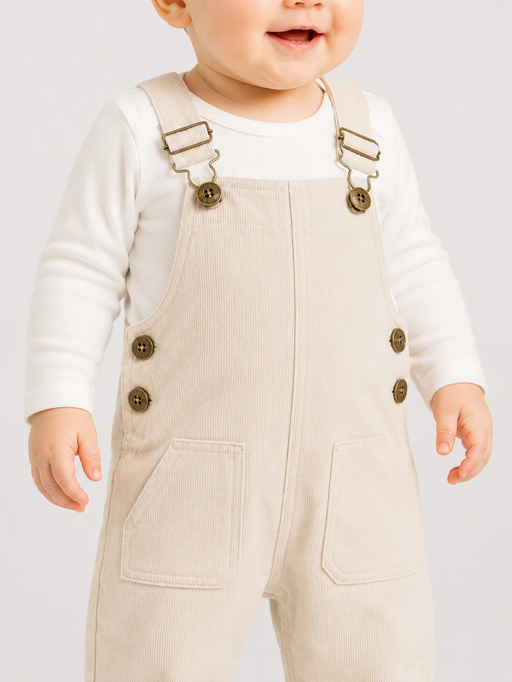 Salopette Bébé Velours Beige