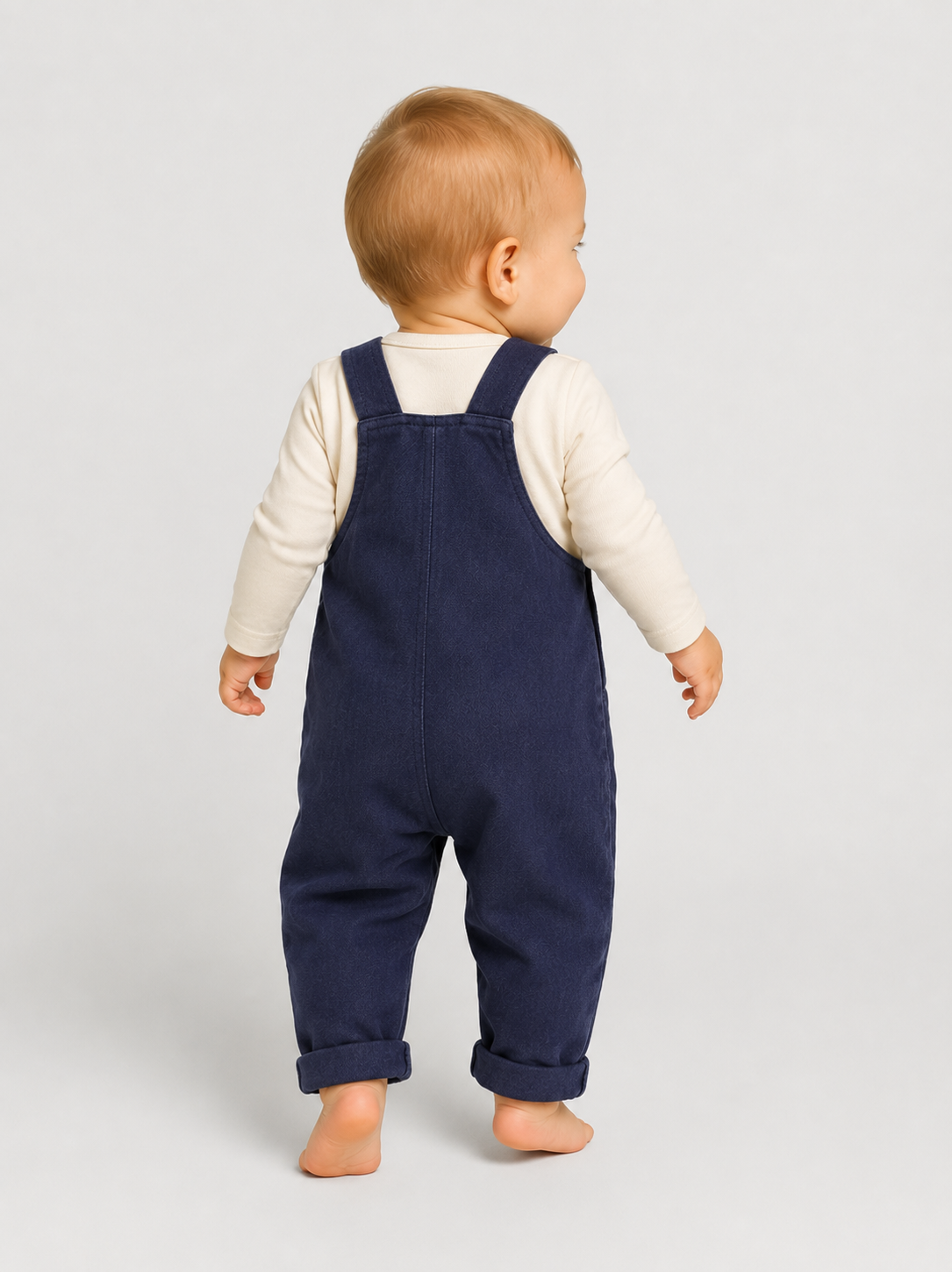 Salopette Bébé Velours Bleu