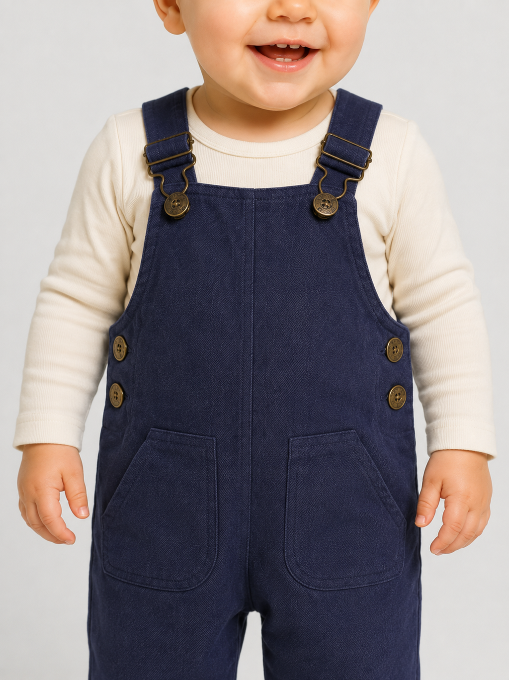 Salopette Bébé Velours Bleu