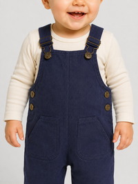 Salopette Bébé Velours Bleu