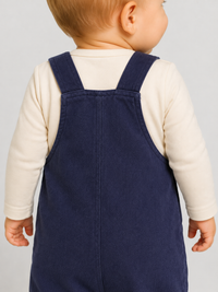 Salopette Bébé Velours Bleu