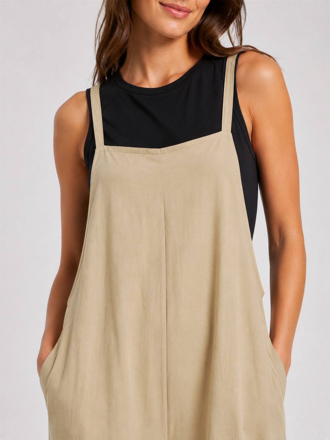 Salopette Femme En Lin Beige