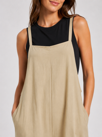 Salopette Femme En Lin Beige