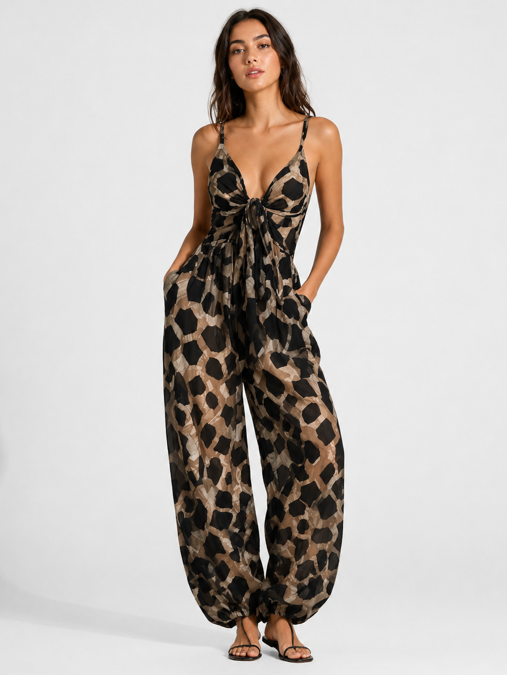 Leopard Salopette Femme