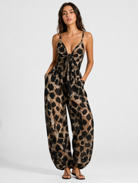 Leopard Salopette Femme