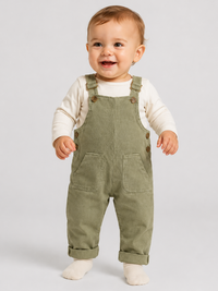 Salopette Bébé Velours Vert